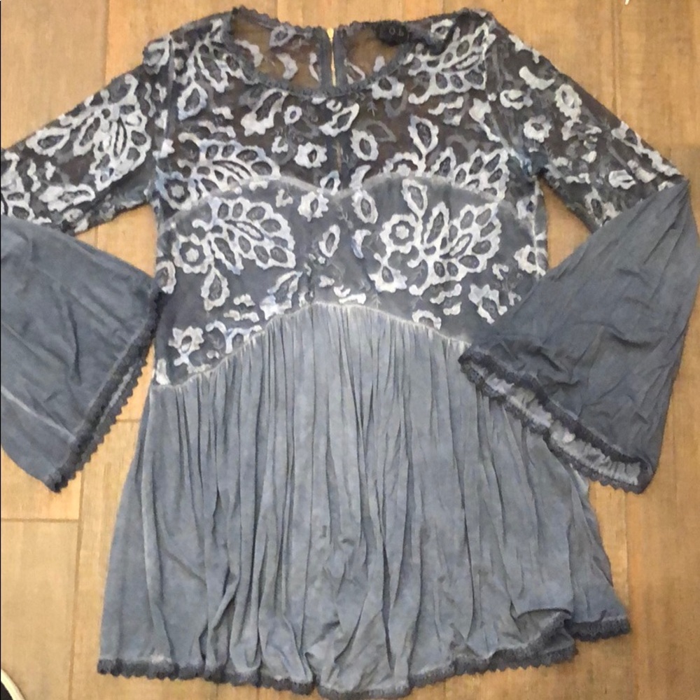 Lace and Sheer Top, Size L